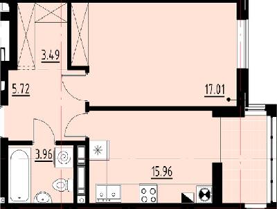 1-кімнатна 46.14 м² в ЖК Globus Comfort від забудовника, Львів