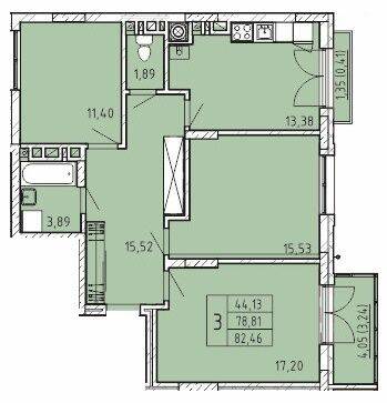 3-комнатная 82.46 м² в ЖК Сонцебуд от 14 500 грн/м², г. Жовква