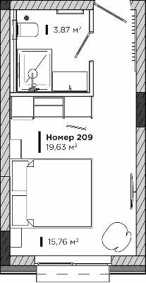 1-кімнатна 19.63 м² в Апарт-комплекс LEV CITY від 81 100 грн/м², Львів