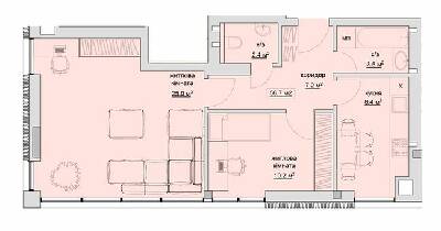 2-комнатная 56.7 м² в ЖК Grand Village от застройщика, с. Сокольники