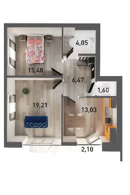 2-комнатная 61.94 м² в ЖК Горганы от 22 100 грн/м², Львов