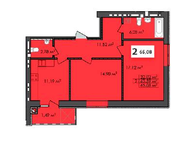 2-комнатная 65.08 м² в ЖК Соседи от 14 200 грн/м², г. Винники