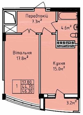 1-кімнатна 46.3 м² в ЖК на вул. Олекси Довбуша від 18 350 грн/м², м. Трускавець