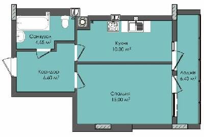 1-кімнатна 42.65 м² в ЖК Комфорт Плюс від 14 150 грн/м², м. Дубляни