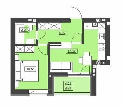 1-комнатная 36.95 м² в ЖК Святой Николай от 16 950 грн/м², г. Бобрка