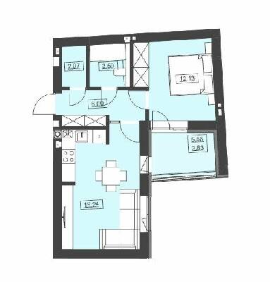 1-кімнатна 45.86 м² в ЖК Святий Миколай від 16 950 грн/м², м. Бібрка