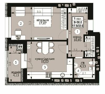 1-кімнатна 50.5 м² в ЖК на вул. Пасічна, 133А від 20 250 грн/м², Львів