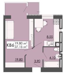 1-комнатная 37.5 м² в ЖК Родинна казка от 8 500 грн/м², пгт Запытов