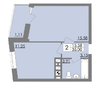 1-кімнатна 35 м² в ЖК Соната від забудовника, Львів