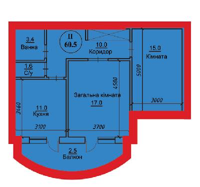 2-кімнатна 60.5 м² в ЖК на вул. Чорновола 22, 22А від 12 200 грн/м², м. Городок