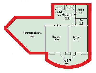 2-кімнатна 68.4 м² в ЖК на вул. Чорновола 22, 22А від 12 200 грн/м², м. Городок