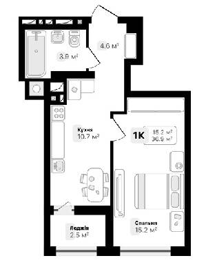 1-кімнатна 36.9 м² в ЖК Auroom City від 18 950 грн/м², Львів