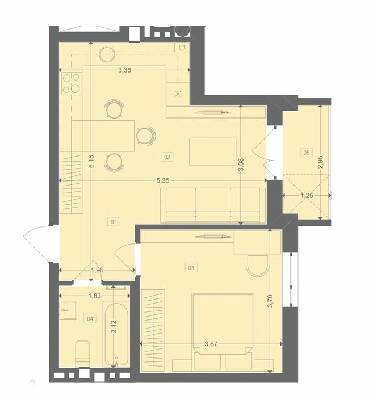 1-комнатная 42.46 м² в ЖК Этно Дом от 13 900 грн/м², с. Горишний