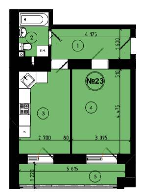 1-кімнатна 38.14 м² в ЖК на вул. Шухевича, 9 від 14 500 грн/м², м. Новояворівськ