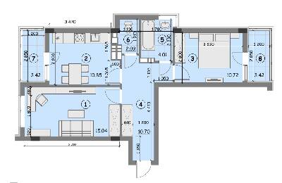 2-кімнатна 60.25 м² в ЖК Ідея від 14 800 грн/м², с. Гнідин