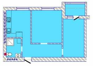 2-комнатная 51.5 м² в ЖК на ул. Университетская от 11 100 грн/м², г. Мелитополь