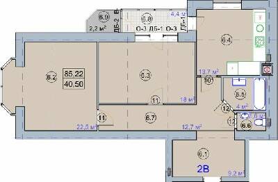 2-кімнатна 85.22 м² в ЖК на вул. Первомайська, 7 від 19 600 грн/м², м. Бердянськ