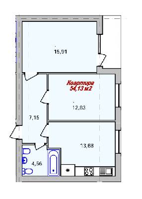 2-кімнатна 54.13 м² в ЖК ECOtown від 18 700 грн/м², Ужгород