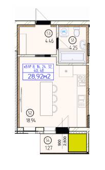 Студия 28.92 м² в ЖК Будапешт от 24 700 грн/м², Ужгород