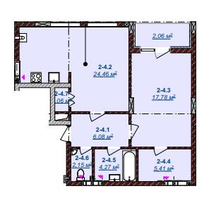 2-кімнатна 63 м² в ЖК Щасливий від 13 200 грн/м², Ужгород