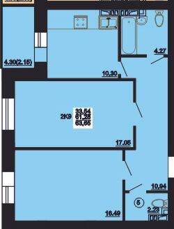 2-комнатная 63.65 м² в ЖК Мирный от 18 000 грн/м², с. Россошенцы