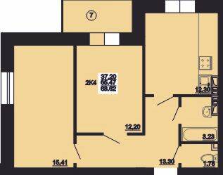 2-комнатная 68.62 м² в ЖК Мирный от 16 000 грн/м², с. Россошенцы