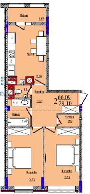 2-комнатная 66.09 м² в ЖК Compass от 23 750 грн/м², Черновцы