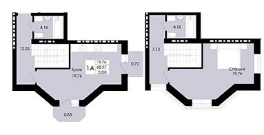 Двухуровневая 68.57 м² в ЖК Французский дом (Зеленый Мыс) от 18 700 грн/м², с. Крыжановка