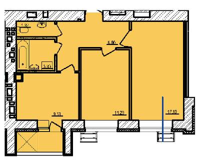 2-комнатная 53.53 м² в ЖК Свитанок от 19 500 грн/м², г. Борисполь