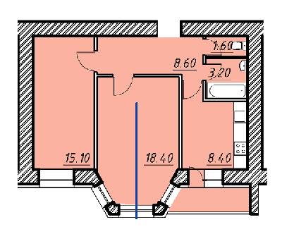 2-комнатная 57.2 м² в ЖК Свитанок от 16 650 грн/м², г. Борисполь