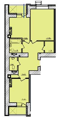 2-комнатная 68.39 м² в ЖК Свитанок от 19 500 грн/м², г. Борисполь