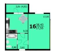 1-кімнатна 38.43 м² в ЖК Європейський від 13 500 грн/м², Хмельницький