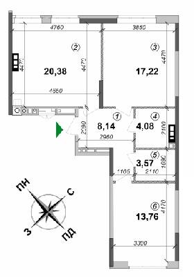 2-комнатная 67.15 м² в ЖК Оптимісто от 25 000 грн/м², с. Гатное