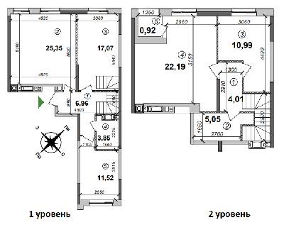 Двухуровневая 107.91 м² в ЖК Оптимісто от 21 500 грн/м², с. Гатное