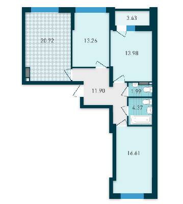 3-комнатная 86.26 м² в ЖК GENESIS от 30 498 грн/м², Киев