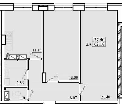 2-кімнатна 62.18 м² в ЖК Морський від 18 400 грн/м², м. Чорноморск