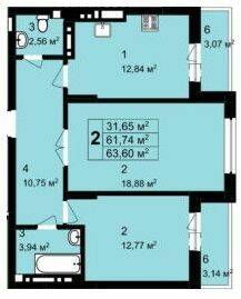 2-комнатная 63.6 м² в ЖК Q-4 "Quoroom Grand Avenue" от 25 700 грн/м², Львов