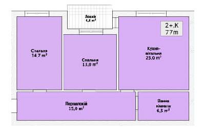 2-кімнатна 77 м² в ЖК Хмельницьке шосе, 40 від 23 050 грн/м², Вінниця