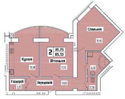 2-кімнатна 85.13 м² в ЖК на вул. Коперника, 83 від 24 500 грн/м², Луцьк
