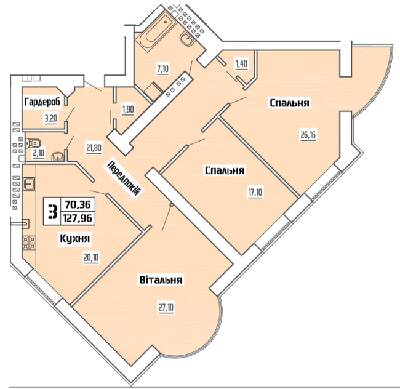 3-комнатная 127.96 м² в ЖК на ул. Коперника, 83 от 25 000 грн/м², Луцк
