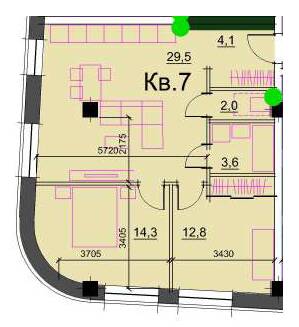 2-кімнатна 66.3 м² в ЖК Loft White від 34 700 грн/м², Дніпро