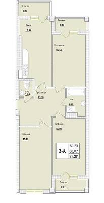 3-комнатная 91.29 м² в ЖК Парк Совиньон от 19 850 грн/м², пгт Таирово