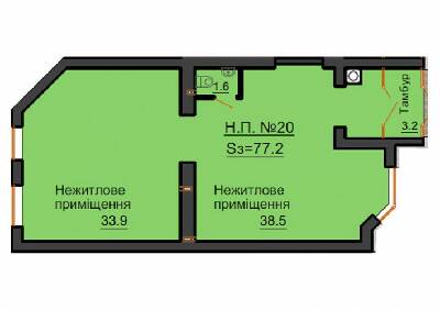 Помещение свободного назначения 77.2 м² в ЖК София Резиденс от застройщика, с. Софиевская Борщаговка