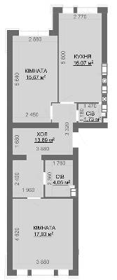 2-кімнатна 69.34 м² в ЖК Найкращий квартал-2 від 21 000 грн/м², смт Гостомель