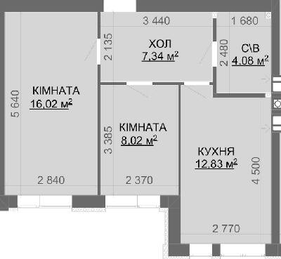 2-кімнатна 48.29 м² в ЖК Найкращий квартал-2 від 15 200 грн/м², смт Гостомель