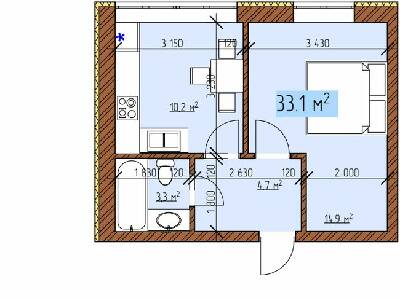 1-комнатная 33.1 м² в ЖК Джерельный от 17 000 грн/м², Винница