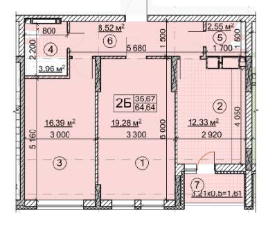 2-кімнатна 64.64 м² в ЖК Forest від забудовника, Київ