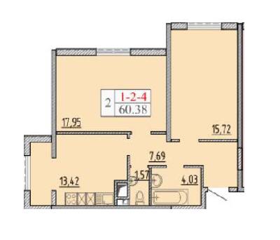 2-комнатная 60.38 м² в ЖК Пятьдесят восьмая Жемчужина от 17 262 грн/м², Одесса