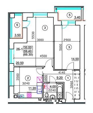 2-комнатная 66.3 м² в ЖК Riviera от 16 000 грн/м², г. Белая Церковь