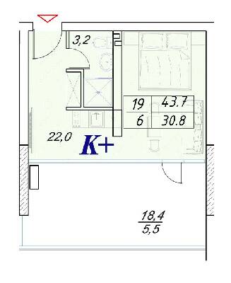 2-комнатная 43.6 м² в Апарт-комплекс Best Resort Apartments от 23 750 грн/м², г. Черноморск